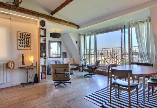 2 bedroom apartment with A/C, terrace and stunning view of Paris