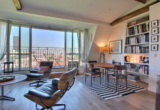 Furnished apartment 2 bedroom apartment with A/C, terrace and stunning view of Paris